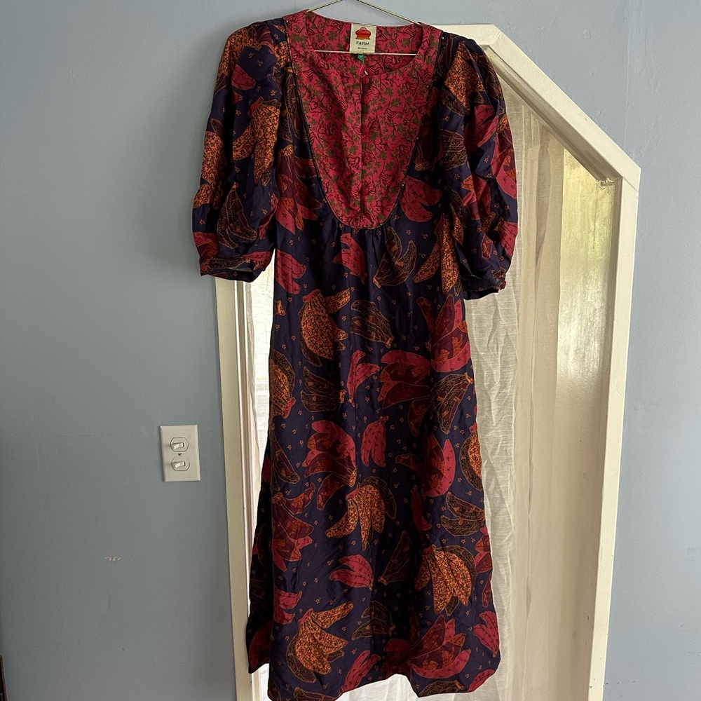 FARM Rio Patchwork Banana maxi dress half sleeve with pockets